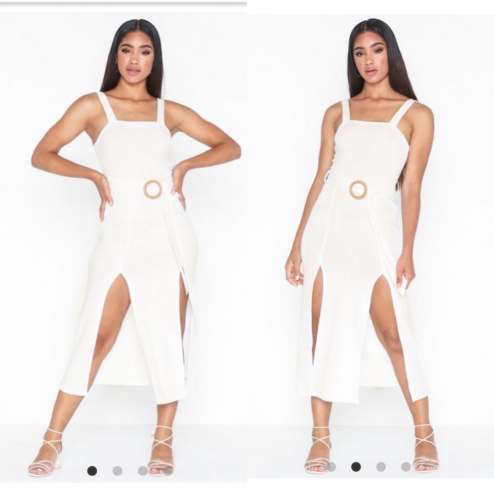 Topshop Ribbed Midi Slit Dress  Size 8